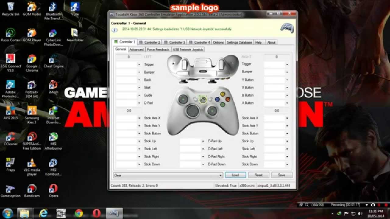 tocaedit xbox 360 controller emulator